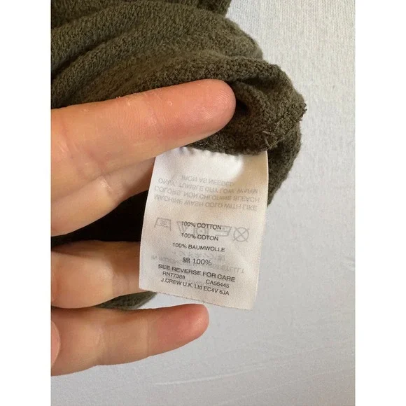 Madewell Olive Green Front Tie Knot Short Sleeve Cotton Top Small G6921 - Picture 7 of 10